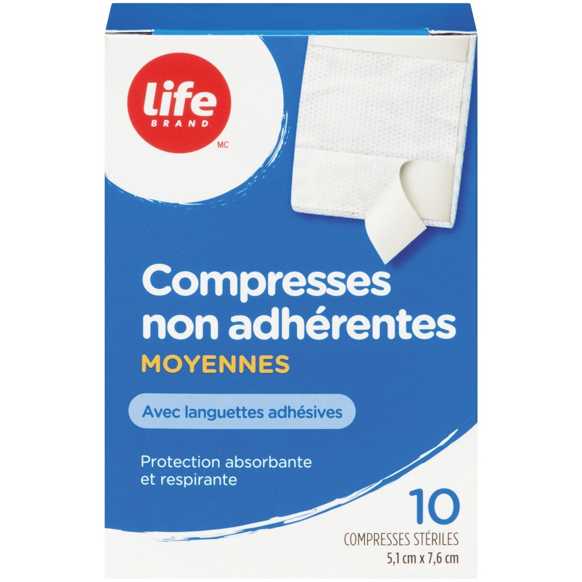 Apósitos Estériles No Adherentes con Lengüetas Adhesivas Life Brand