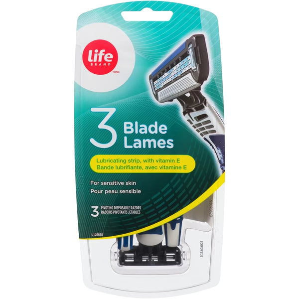 Afeitadoras Desechables Triple Hoja Piel Sensible Life Brand
