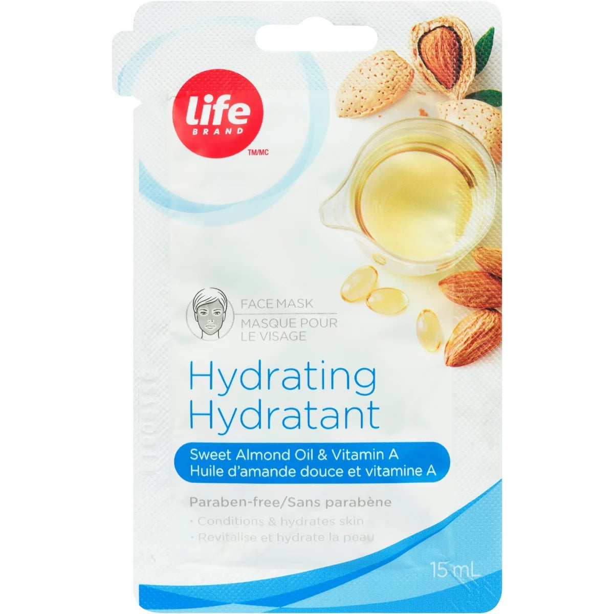 Mascarilla Facial Hydrating Sweet Almendra Aceite Life Brand