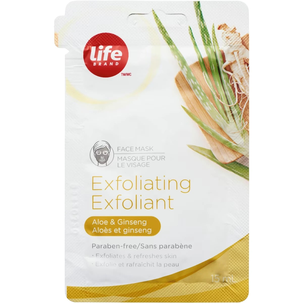 Mascarilla Facial Exfoliante Aloe Vera & Ginseng Life Brand