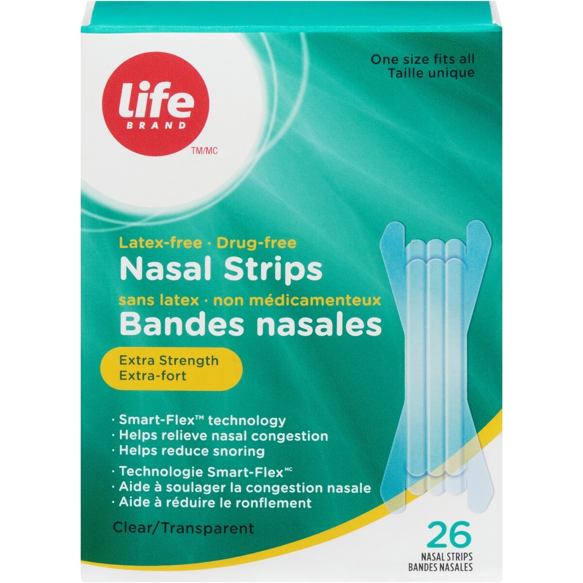 Tiras Nasales Extra Fuertes Transparentes Life Brand