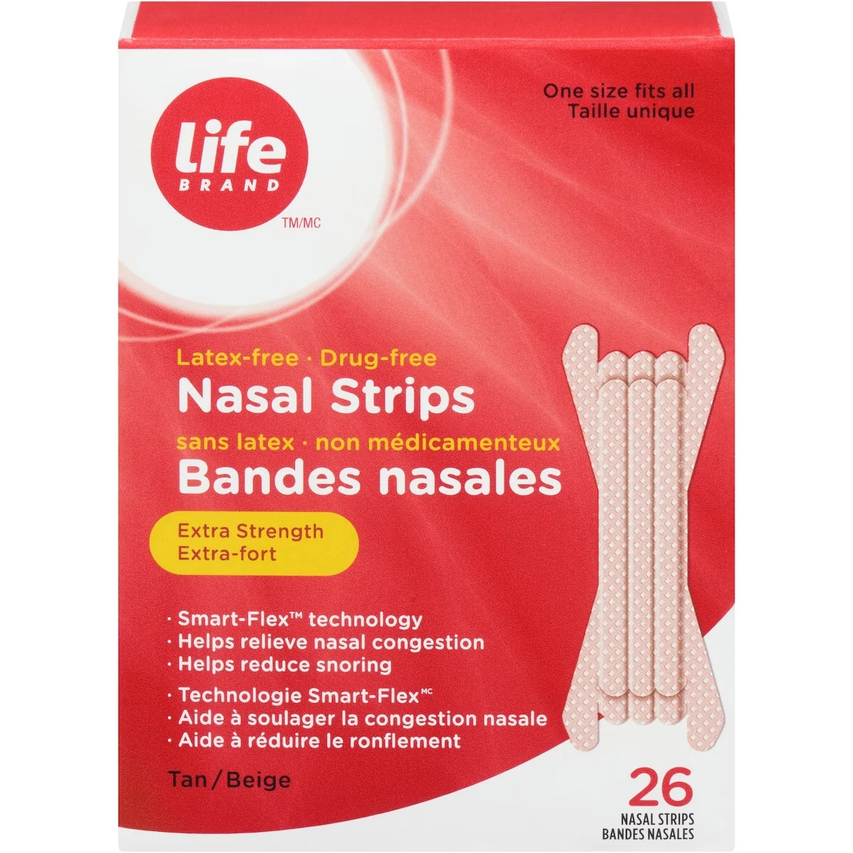 Tiras Nasales Extra Fuerte Beige Life Brand