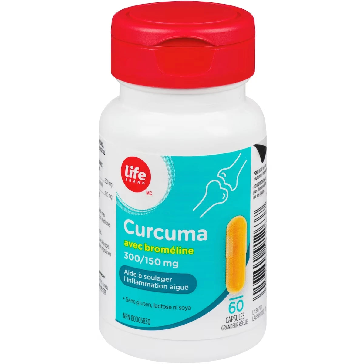 Suplemento Cúrcuma con Bromelina 300/ 150 mg Life Brand