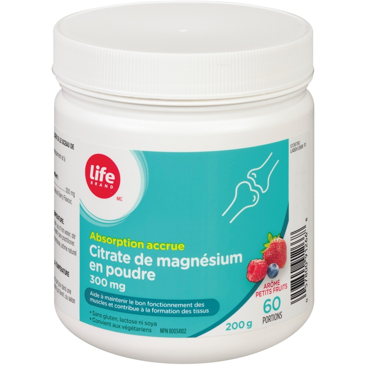 Citrato de Magnesio en Polvo 300 mg Life Brand