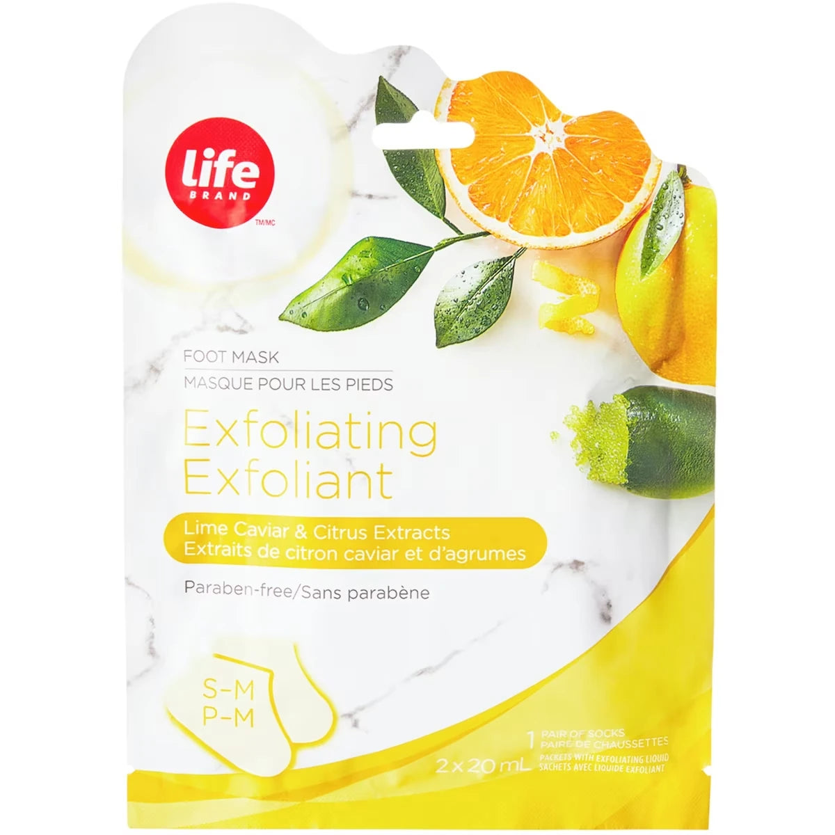 Mascarillas Exfoliantes para Pies con Caviar de Lima y Cítricos Life Brand