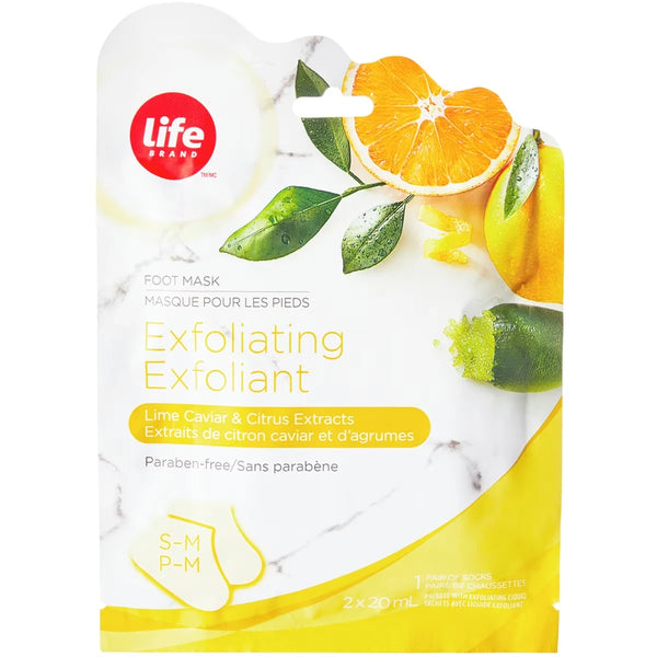 Mascarillas Exfoliantes para Pies con Caviar de Lima y Cítricos Life Brand