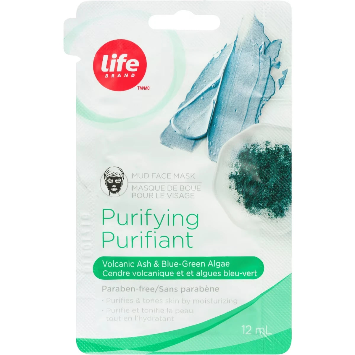 Mascarilla Facial de Lodo Ceniza Volcánica y Algas Life Brand