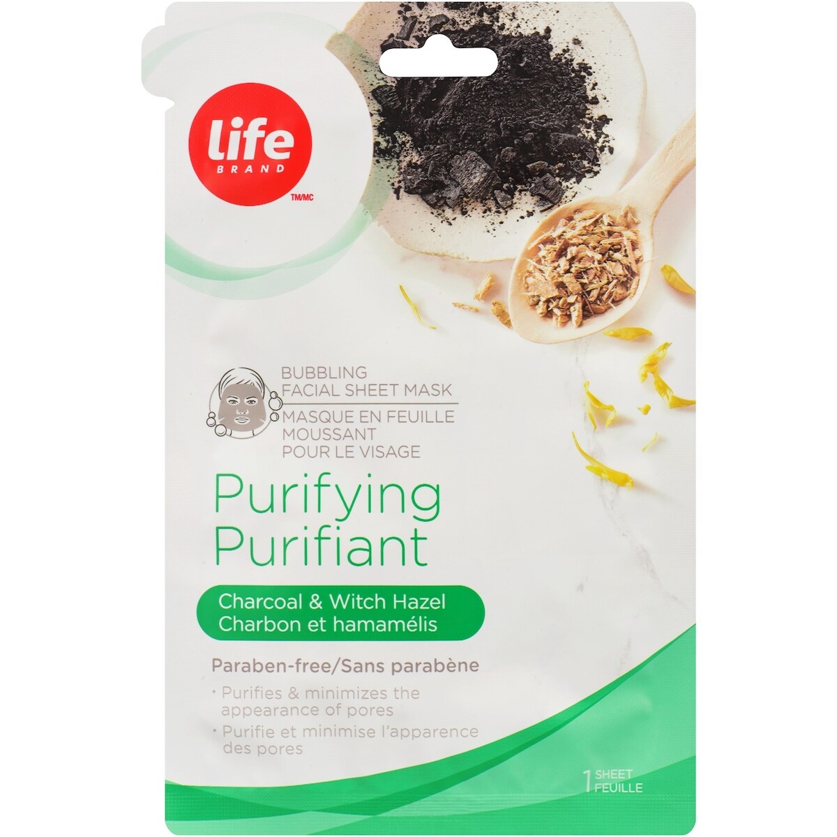 Mascarilla Facial en Lámina Purificante Life Brand