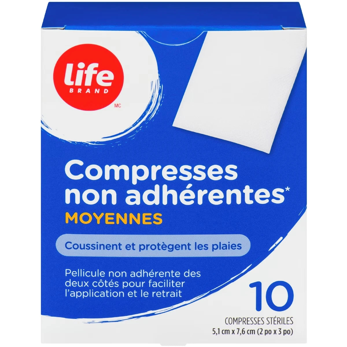 Apósitos No Adherentes Medianos Life Brand