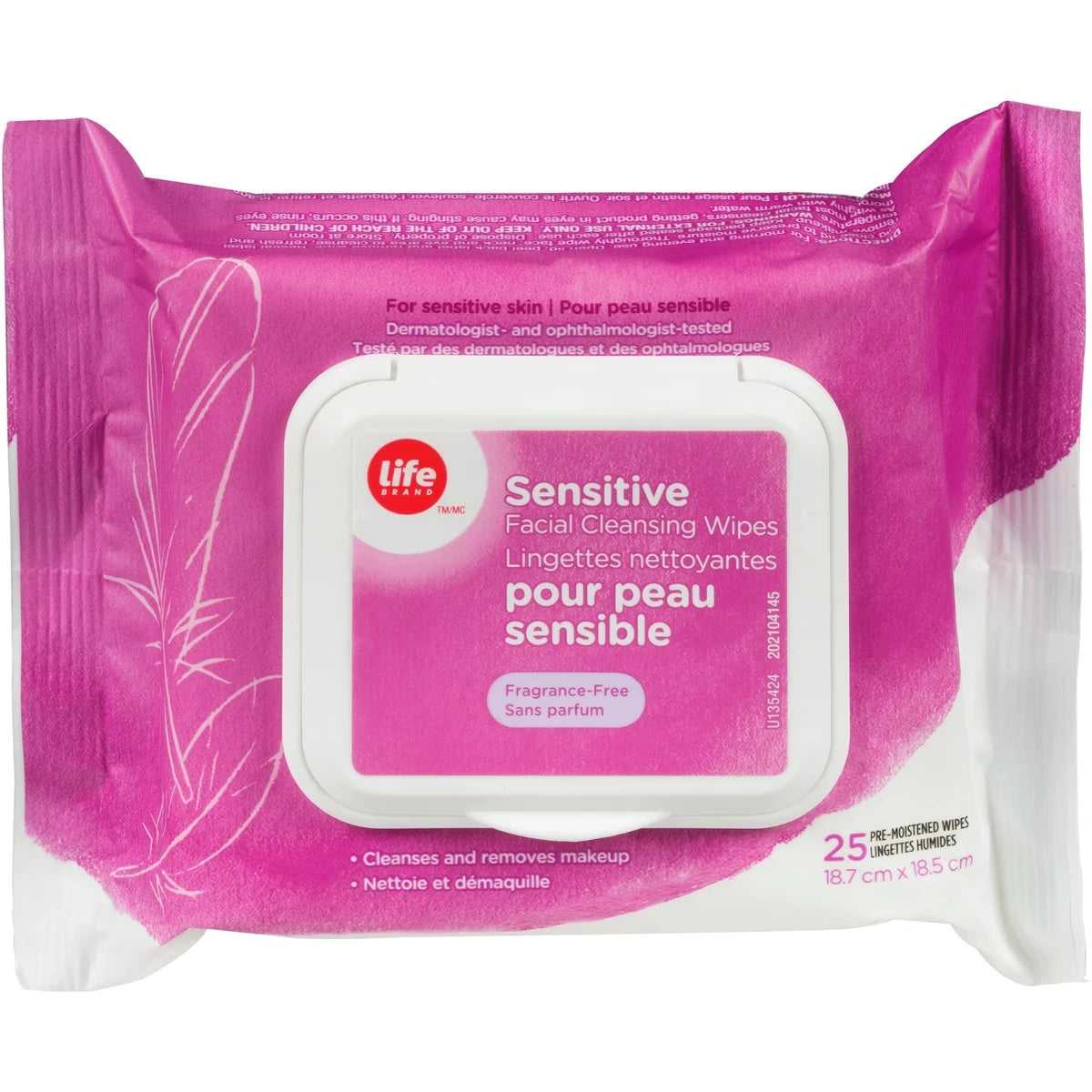 Toallitas Faciales Piel Sensible sin Fragancia Life Brand