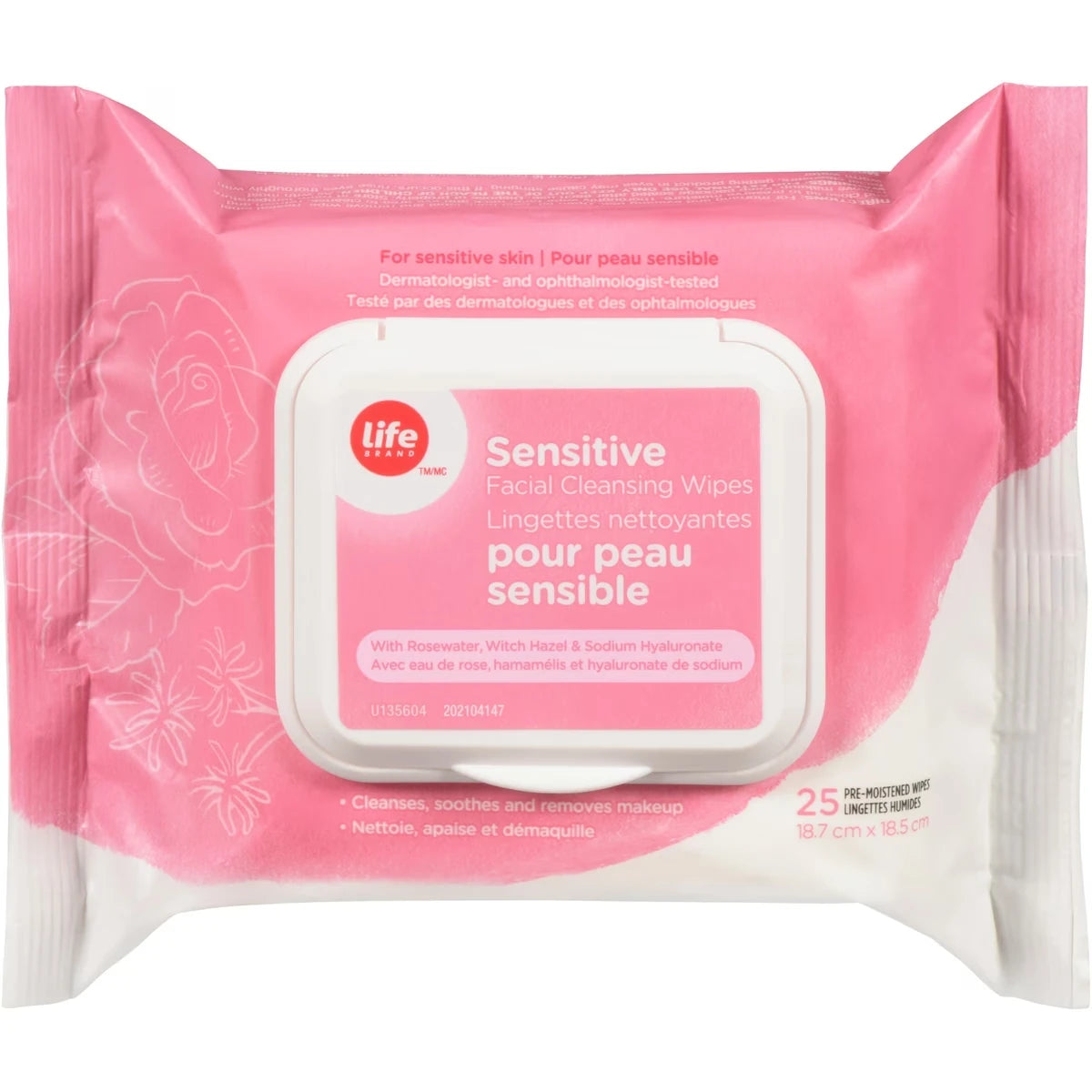 Toallitas Limpiadoras Faciales Piel Sensible Life Brand