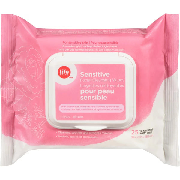 Toallitas Limpiadoras Faciales Piel Sensible Life Brand