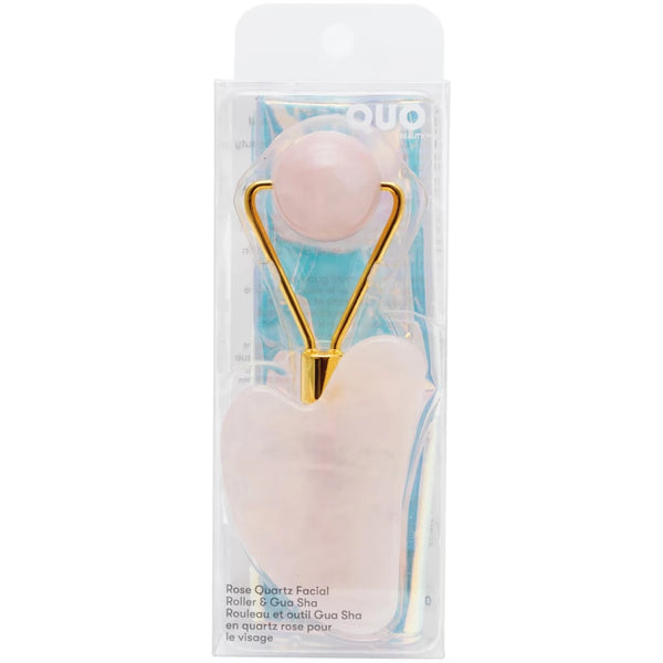 Rodillo Facial Masajeador de Cuarzo Rosa Quo Beauty