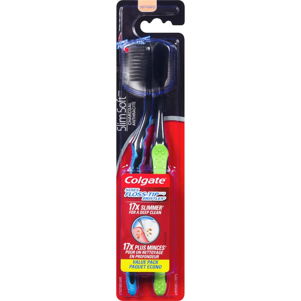 Cepillo de Dientes Slim Soft Antracita 2 Unidades Colgate