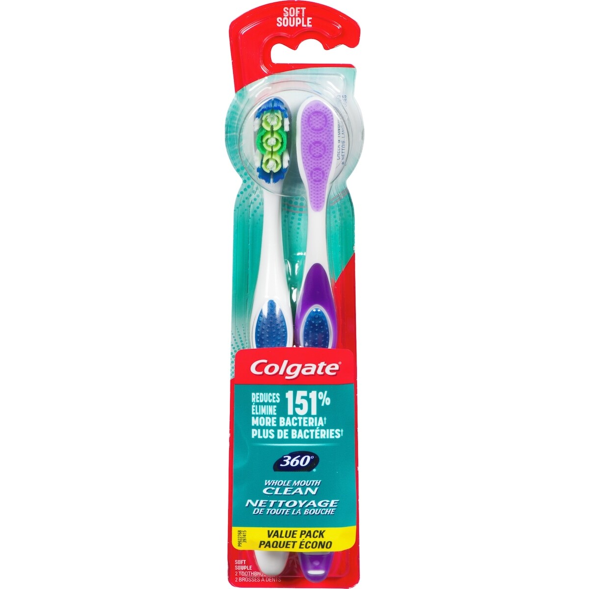 Cepillos de Dientes 360 Suaves 2 unidades Colgate