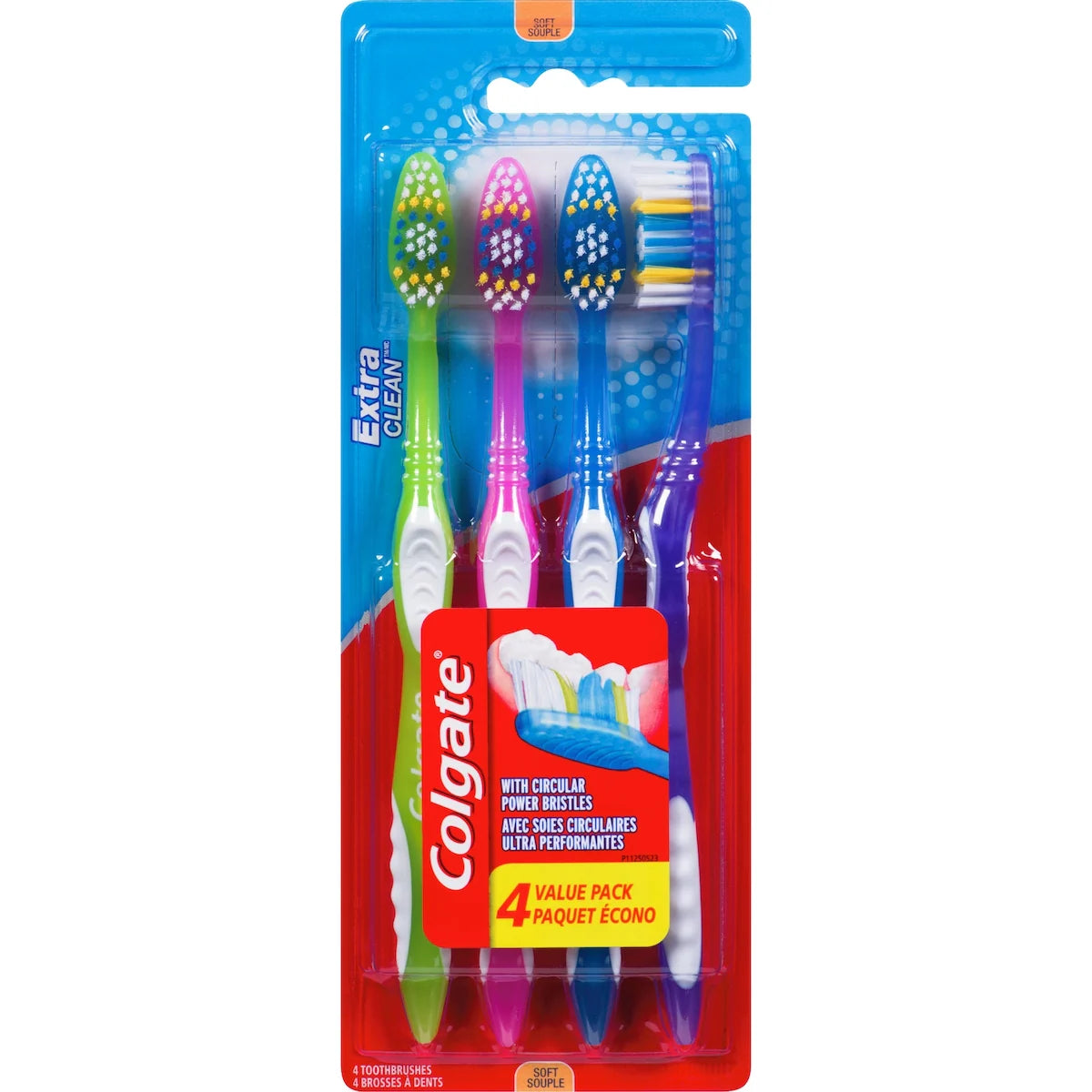 Cepillos de Dientes Suaves Extra Clean Pack 4 un. Colgate