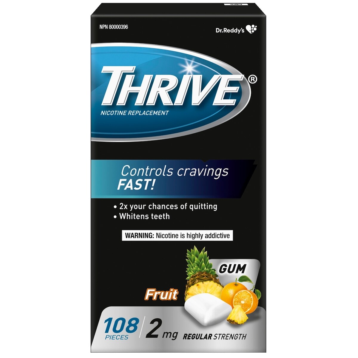 Chicle de Nicotina Sabor Frutas 2 mg Thrive