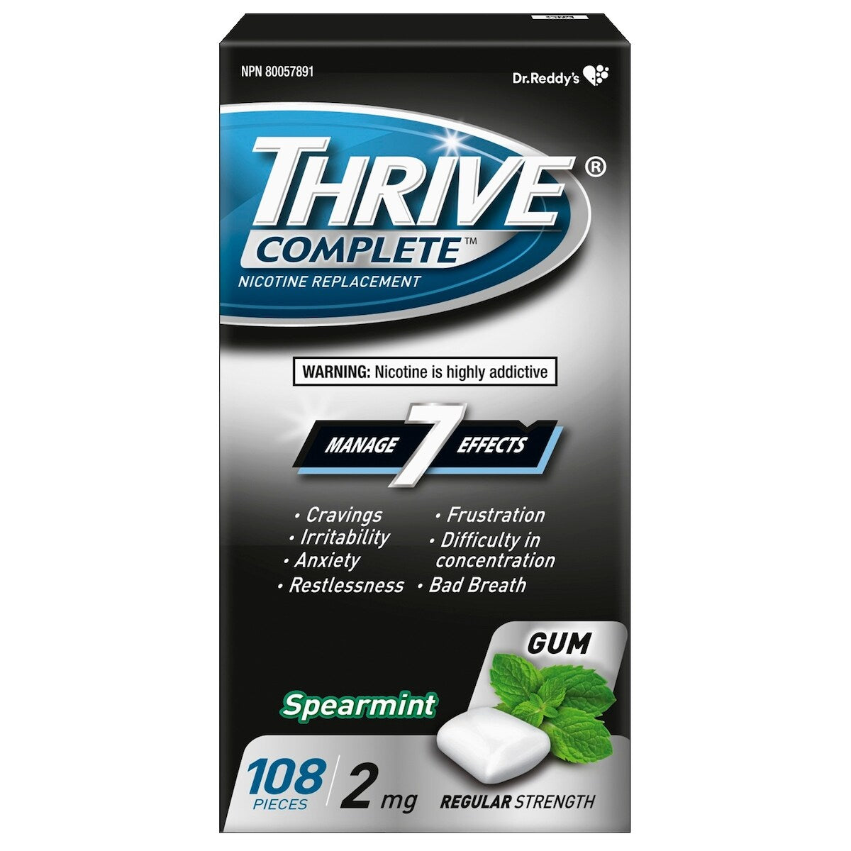 Chicles Complete Menta Verde 2 mg Thrive