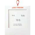 Trío de Aros Dormilona de Cristal Plata Esterlina Joe Fresh