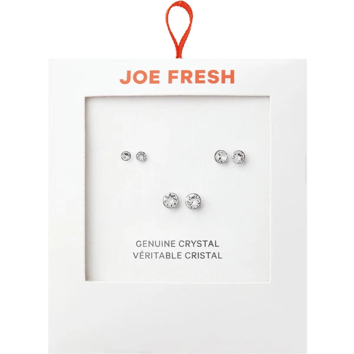 Trío de Aros Dormilona de Cristal Plata Esterlina Joe Fresh
