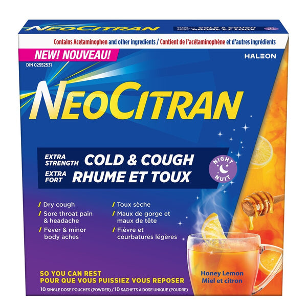 Polvo para Resfrío y Tos Noche Miel y Limón Extra Fuerte Neo Citran