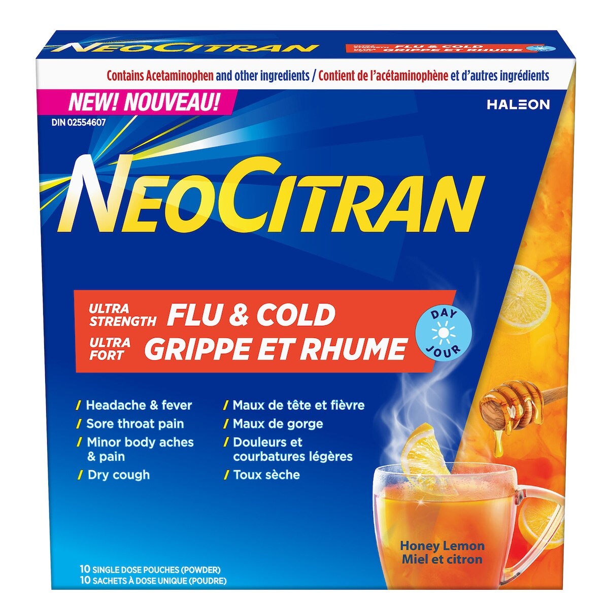 Polvo para Resfrío y Gripe Día Miel y Limón Ultra Fuerte Neo Citran