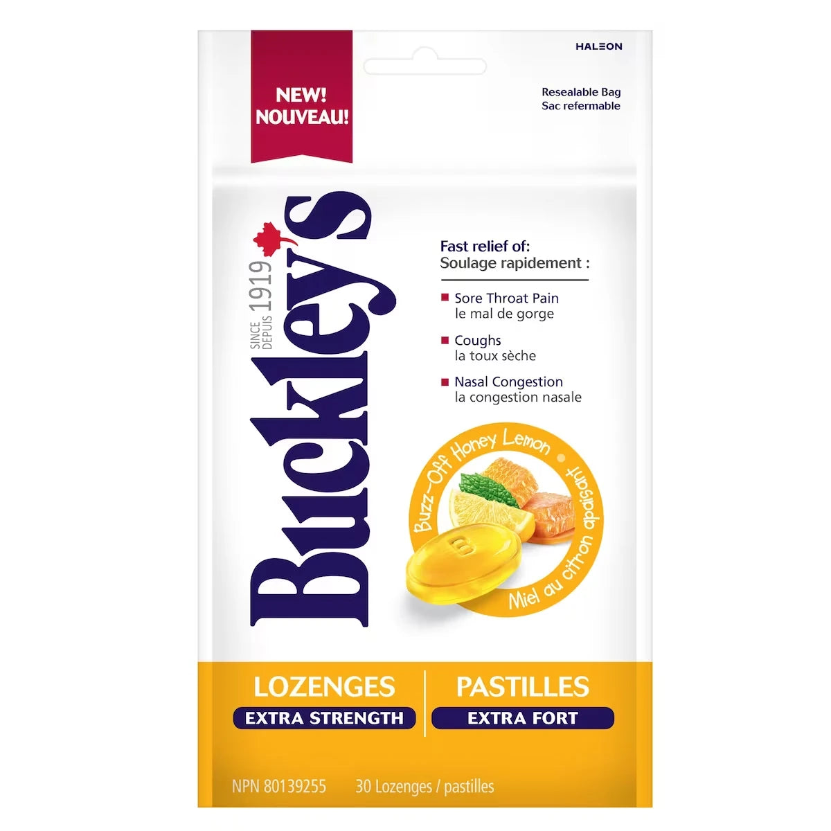 Pastillas para la Garganta Miel y Limón Extra Fuerte Buckleys