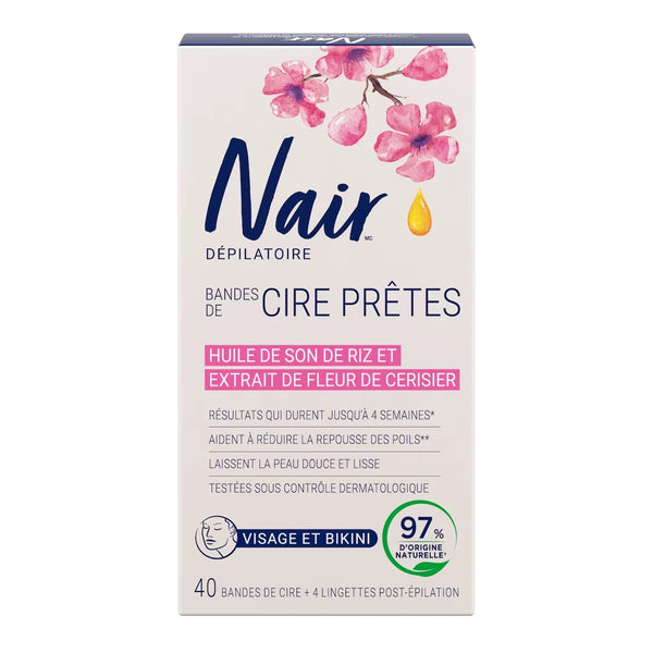 Bandas de Cera Depilatorias Rostro y Bikini Nair