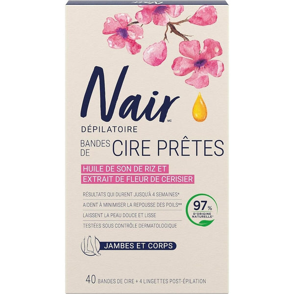 Bandas de Cera Depilatorias Piernas y Cuerpo Nair