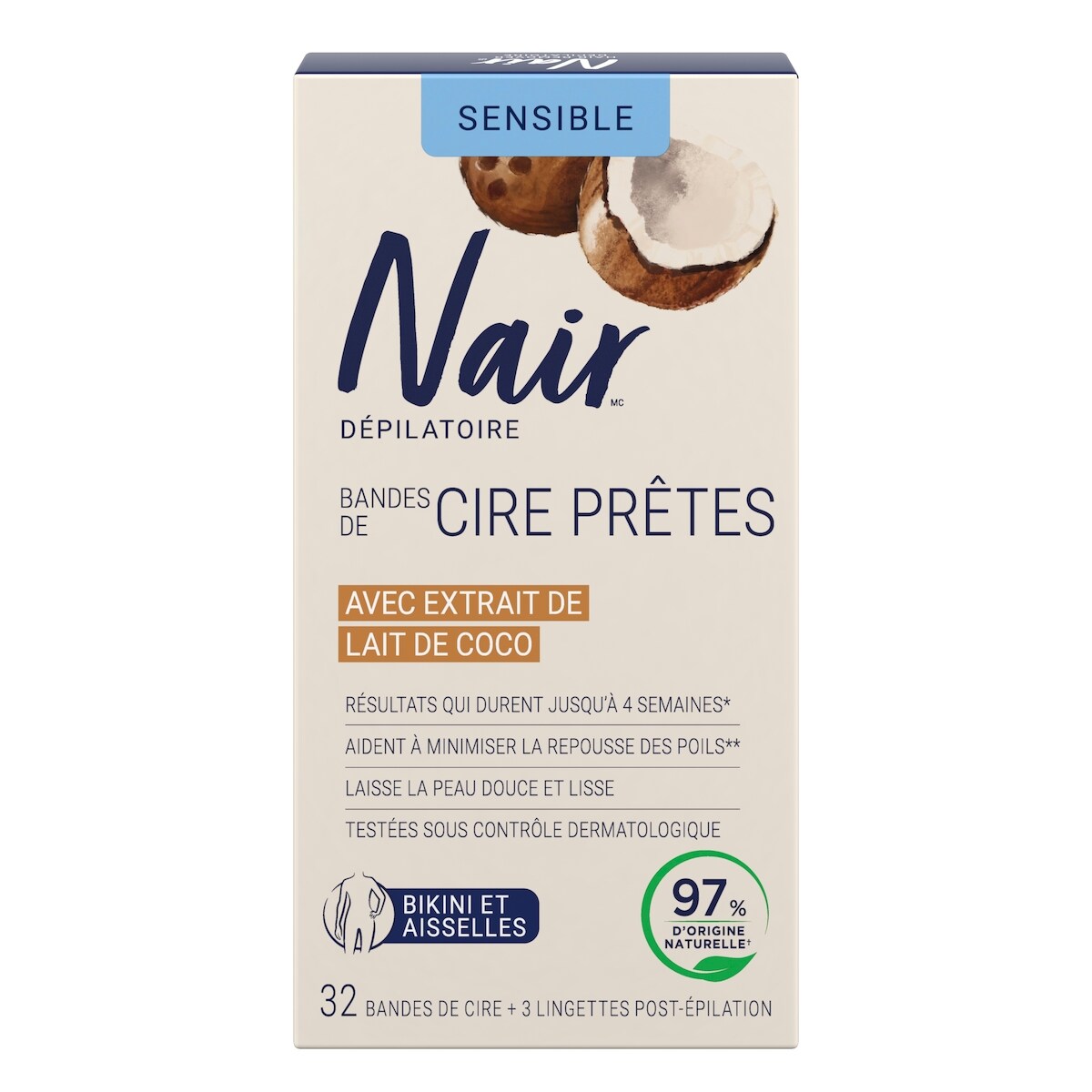 Bandas de Cera Depilatorias Bikini y Axilas Nair