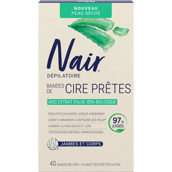 Bandas de Cera Listas para Piel Seca con Extracto de Aloe Nair