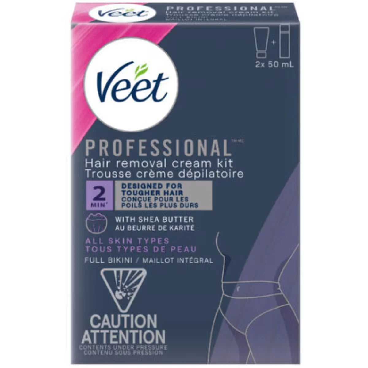 Kit Crema Depilatoria Professional Zona Bikini 50 ml Veet