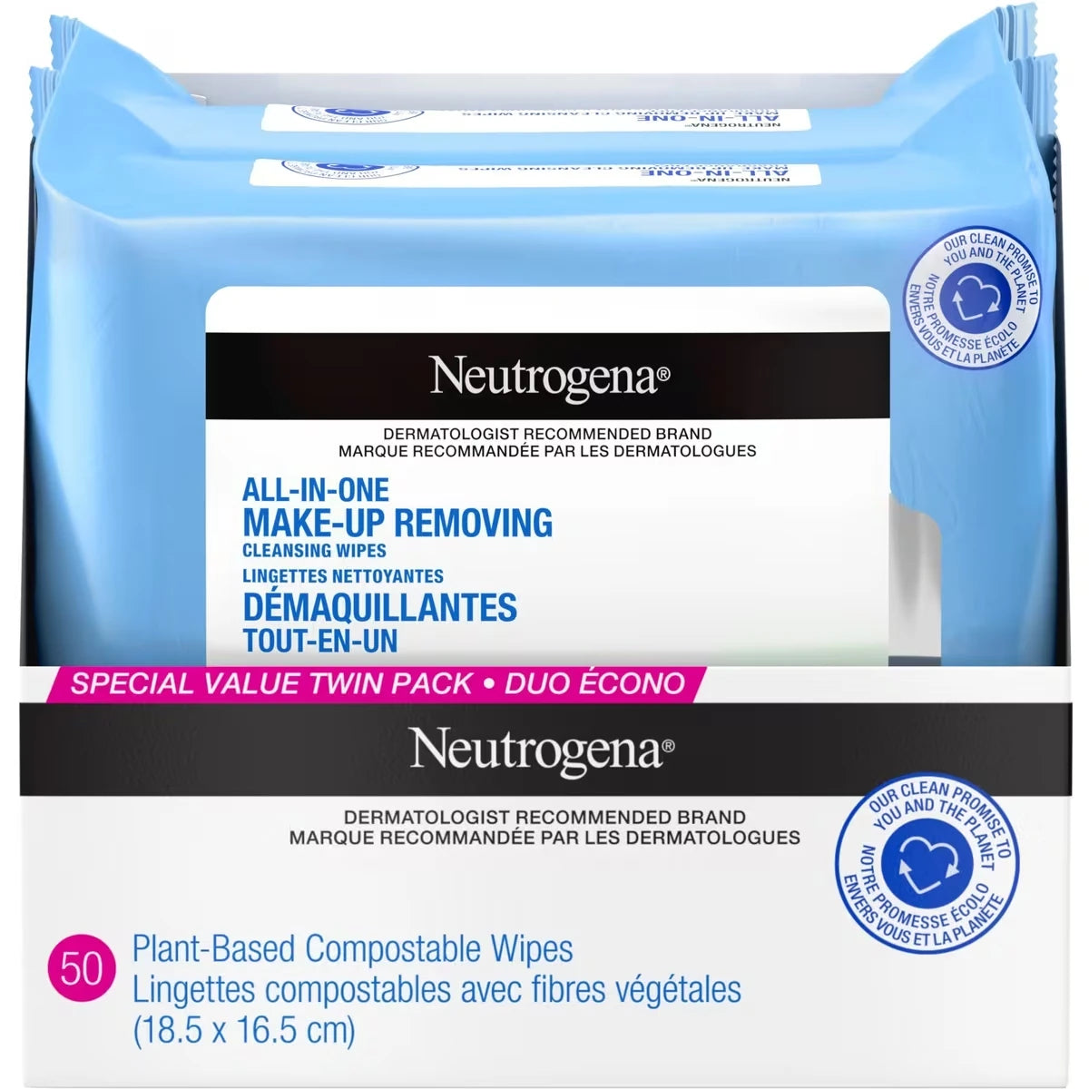 Todo en Uno Desmaquillante sin Fragancia Facial Toallitas Neutrogena