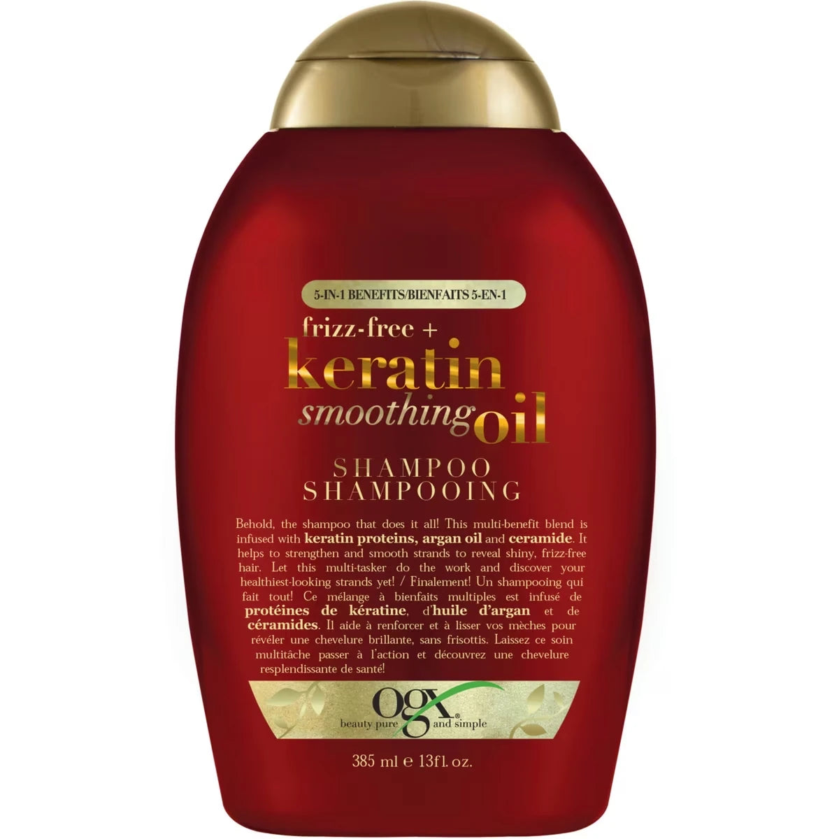 Shampoo sin Frizz + Aceite Alisador de Keratina OGX