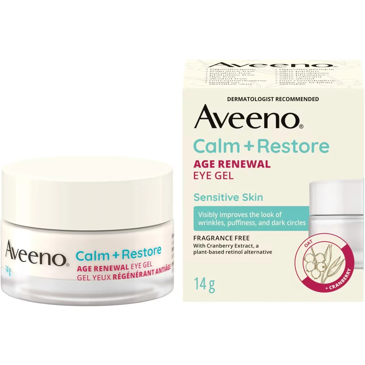Contorno de Ojos Calm + Restore Age Renovador Eye Gel Aveeno