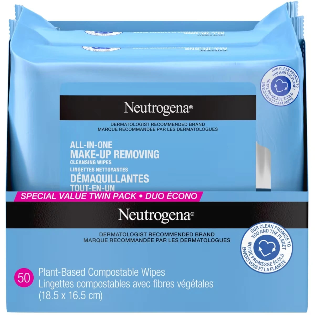Todo en Uno Desmaquillante Facial Toallitas Limpiadoras Neutrogena
