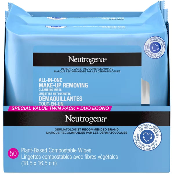 Todo en Uno Desmaquillante Facial Toallitas Limpiadoras Neutrogena