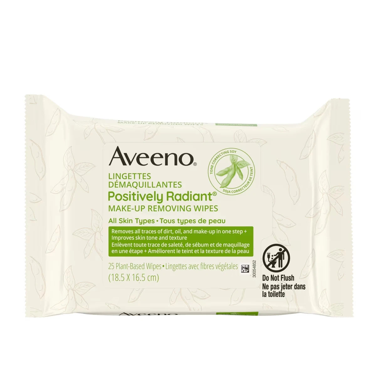 Limpiador Facial Positively Luminosidad Make Up Toallitas Aveeno