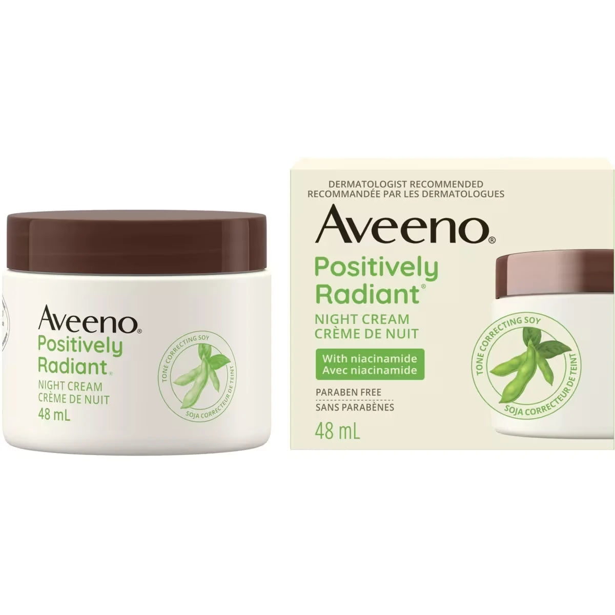 Crema Facial Positively Luminosidad de Noche Aveeno