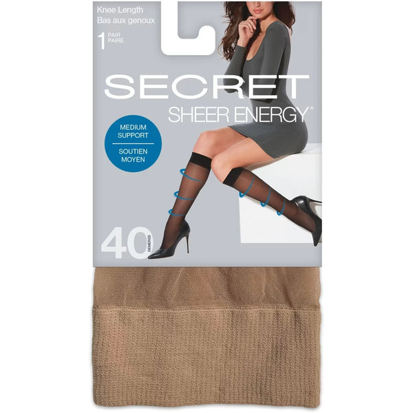 Medias hasta la Rodilla Sheer Energy Soporte Medio Talla Única Secret