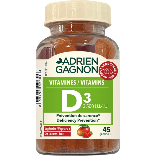 Vitamina D 2500 UI Chicle sin Azúcar Adrien Gagnon