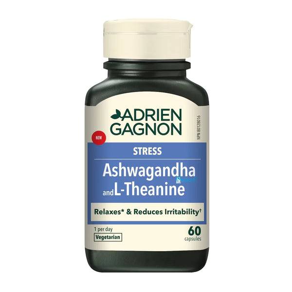 Suplemento Ashwagandha y L-Teanina 60 Cápsulas Adrien Gagnon