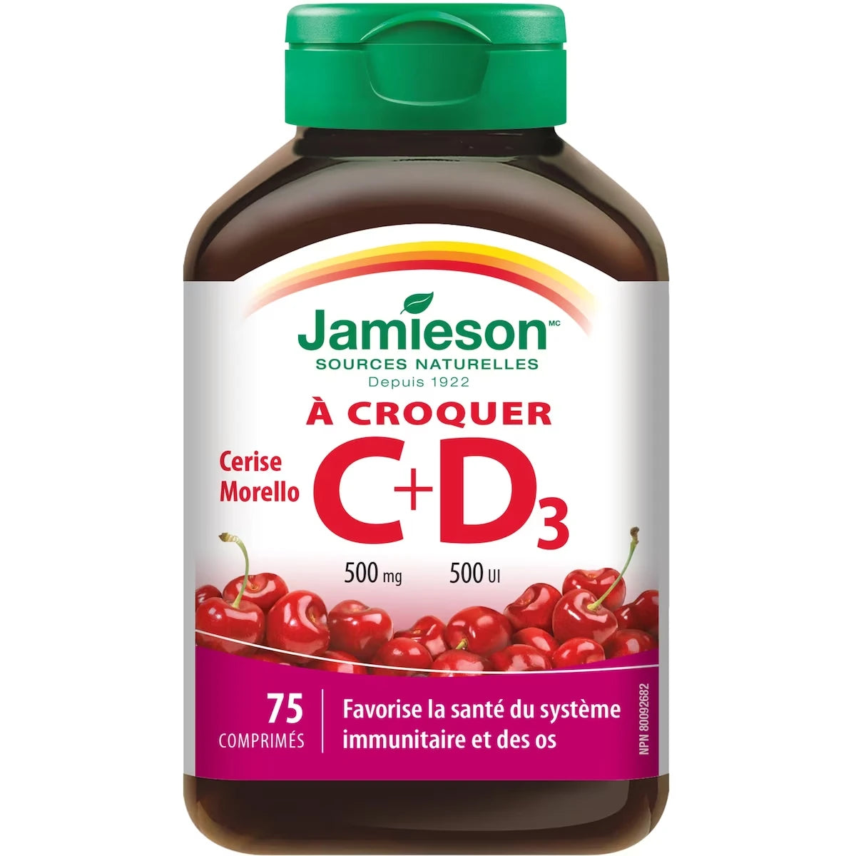 Vitaminas C + D Masticables Cereza 500 mg Jamieson ProVitamina
