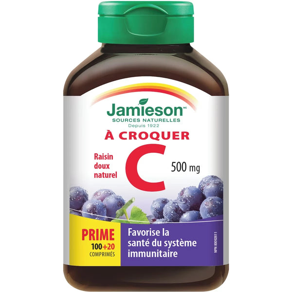 Vitamina C Masticable Sabor Uva 500 mg Jamieson ProVitamina