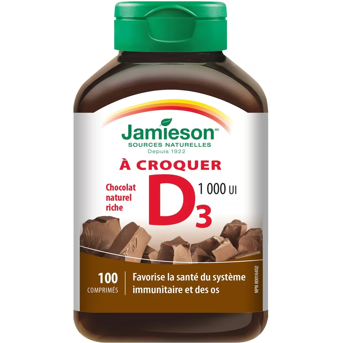 Vitamina D Masticable 1000 UI Sabor Chocolate Jamieson ProVitamina