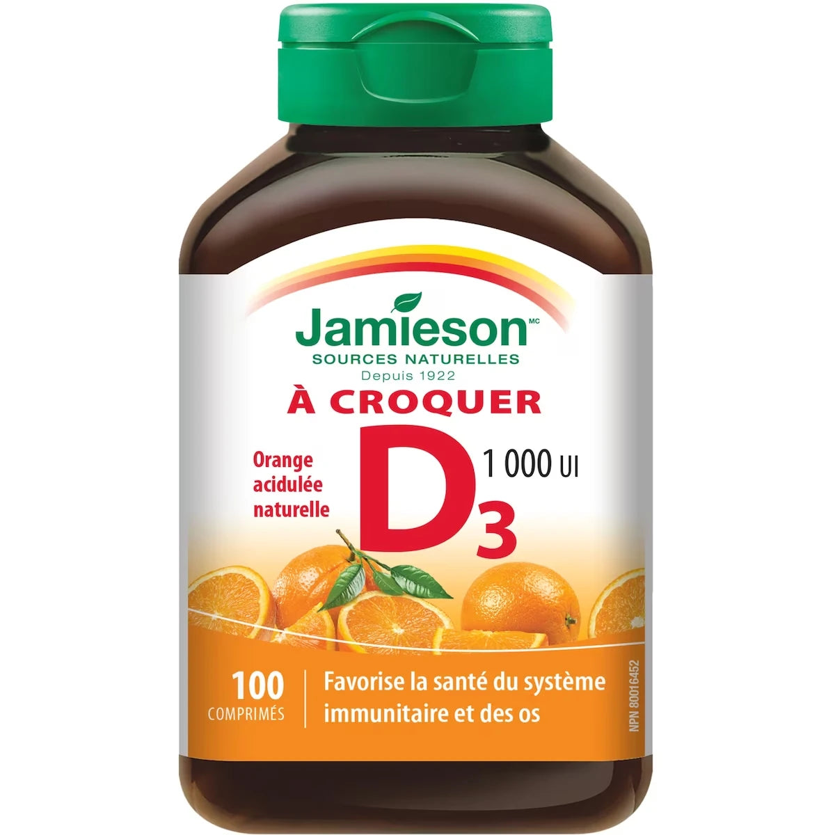 Vitamina D Masticable Naranja 1000 UI Jamieson ProVitamina