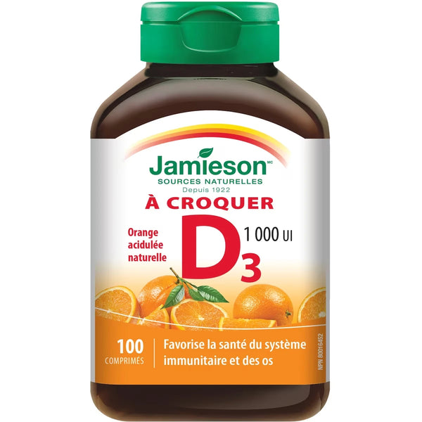 Vitamina D Masticable Naranja 1000 UI Jamieson ProVitamina