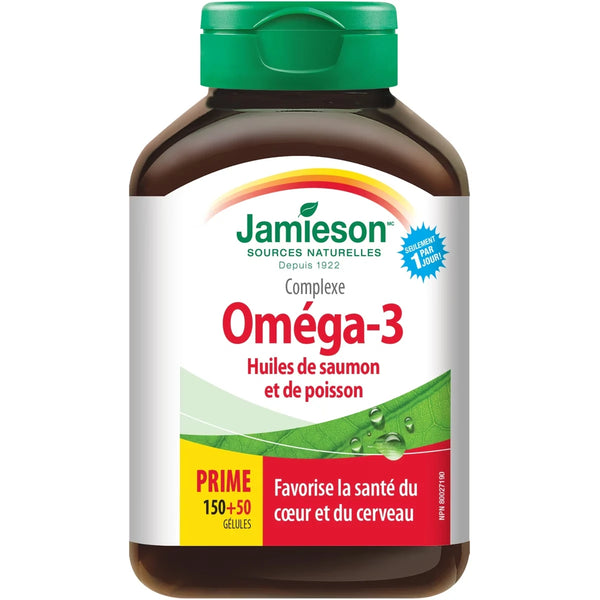Cápsulas de Omega-3 Aceite de Salmón y Pescado 1000 mg Jamieson