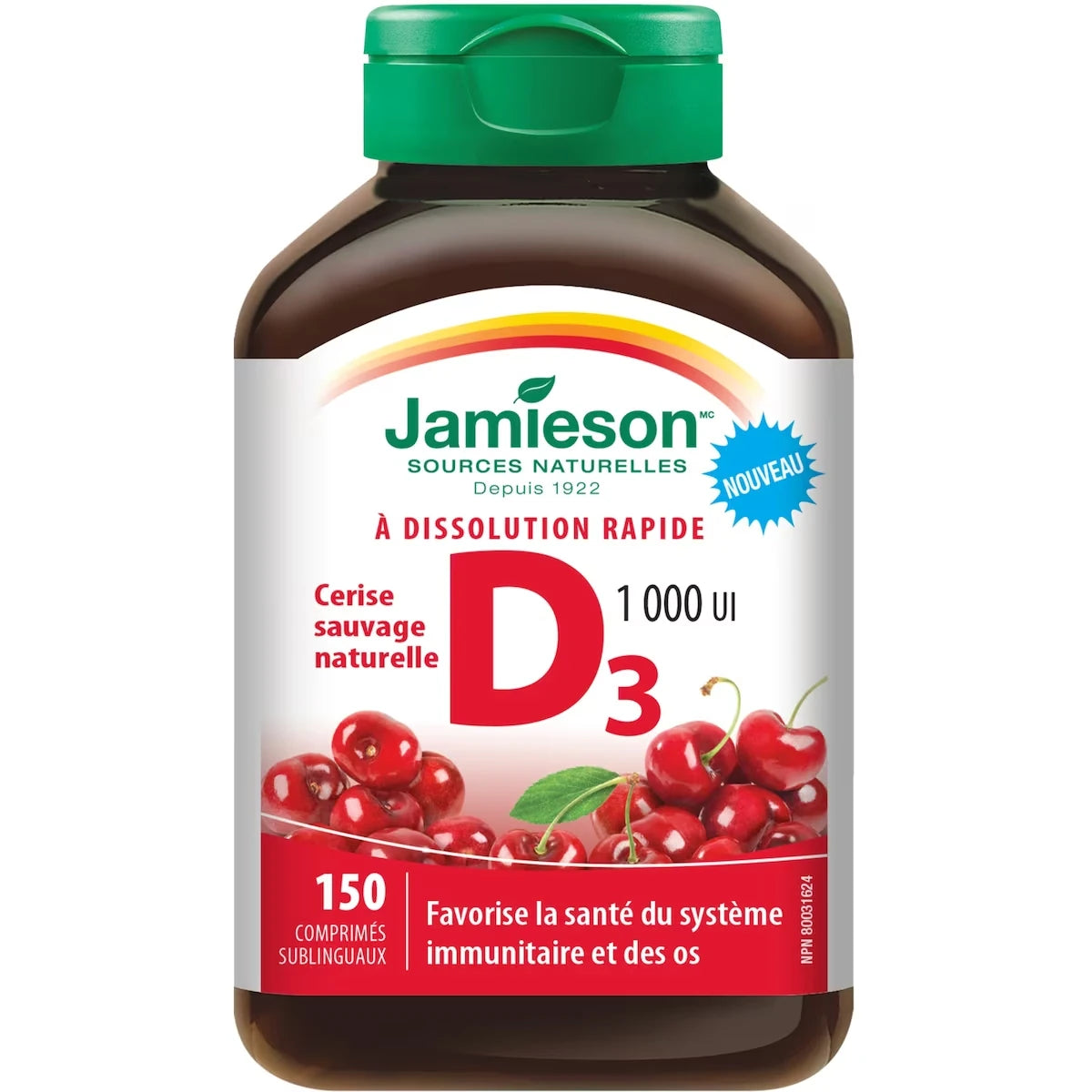 Vitamina D 1000 UI Disolución Rápida Cereza Jamieson ProVitamina
