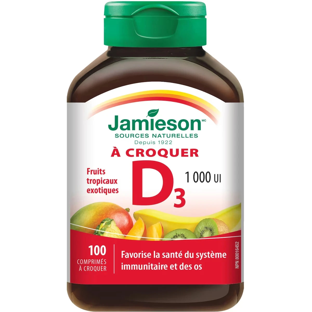 Vitamina D 1000 UI Masticable Frutas Tropicales Jamieson